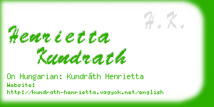 henrietta kundrath business card