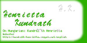 henrietta kundrath business card